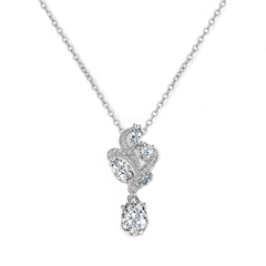 CUBIC ZIRCONIA COLLECTION - BEJEWELLED NECKLACE - CZNK77 SILVER