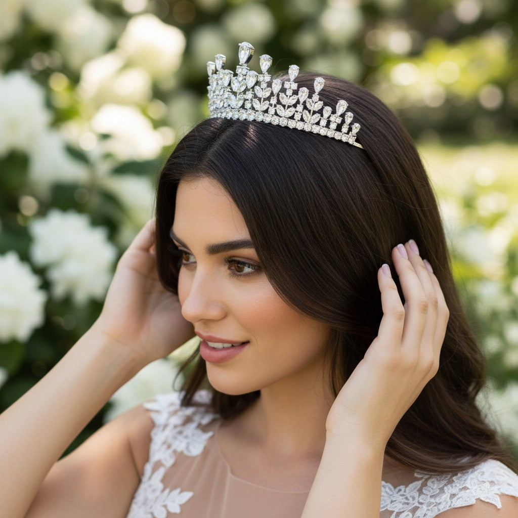 CUBIC ZIRCONIA COLLECTION - EXQUISITE LUXE TIARA - ABH-13