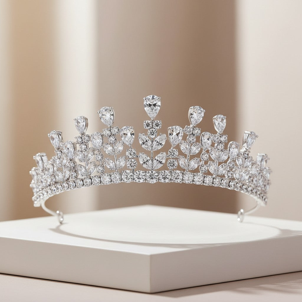CUBIC ZIRCONIA COLLECTION - EXQUISITE LUXE TIARA - ABH-13