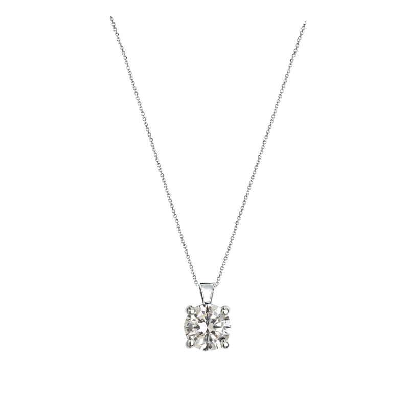 CUBIC ZIRCONIA COLLECTION - CRYSTAL SOLITAIRE NECKLACE SET - CZNK79 SILVER