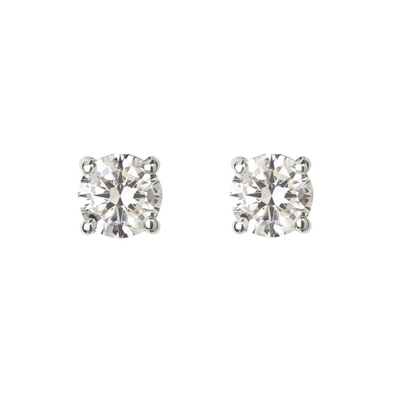 CUBIC ZIRCONIA COLLECTION - CRYSTAL SOLITAIRE NECKLACE SET - CZNK79 SILVER