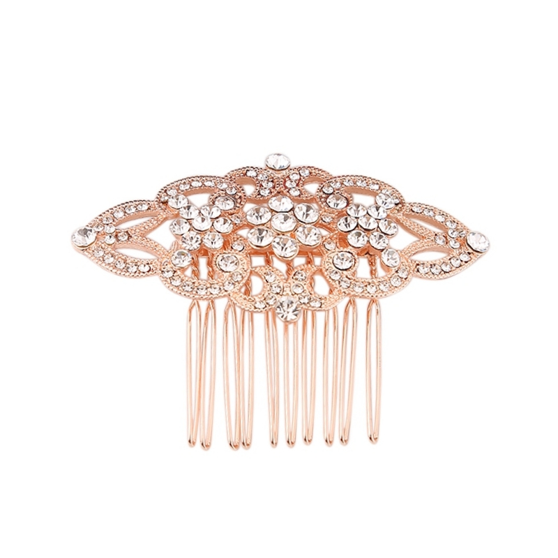 ATHENA COLLECTION - VINTAGE CRYSTAL COMB - HC175 Rose gold