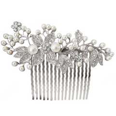 ATHENA COLLECTION - VINTAGE PEARL COMB - HC176 SILVER