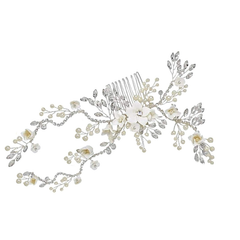 ATHENA COLLECTION - VINTAGE LUXE HAIR COMB - SILVER - HC180