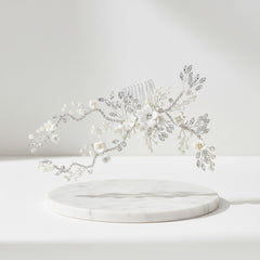 ATHENA COLLECTION - VINTAGE LUXE HAIR COMB - SILVER - HC180