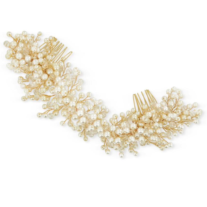 ATHENA COLLECTION - LUX PEARL CLUSTER COMB - HC182 (GOLD)