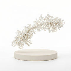 ATHENA COLLECTION - LUX PEARL CLUSTER COMB - HC182 (SILVER)