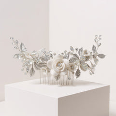 ATHENA COLLECTION - VINTAGE DREAM HAIR COMB - SILVER (HC183)