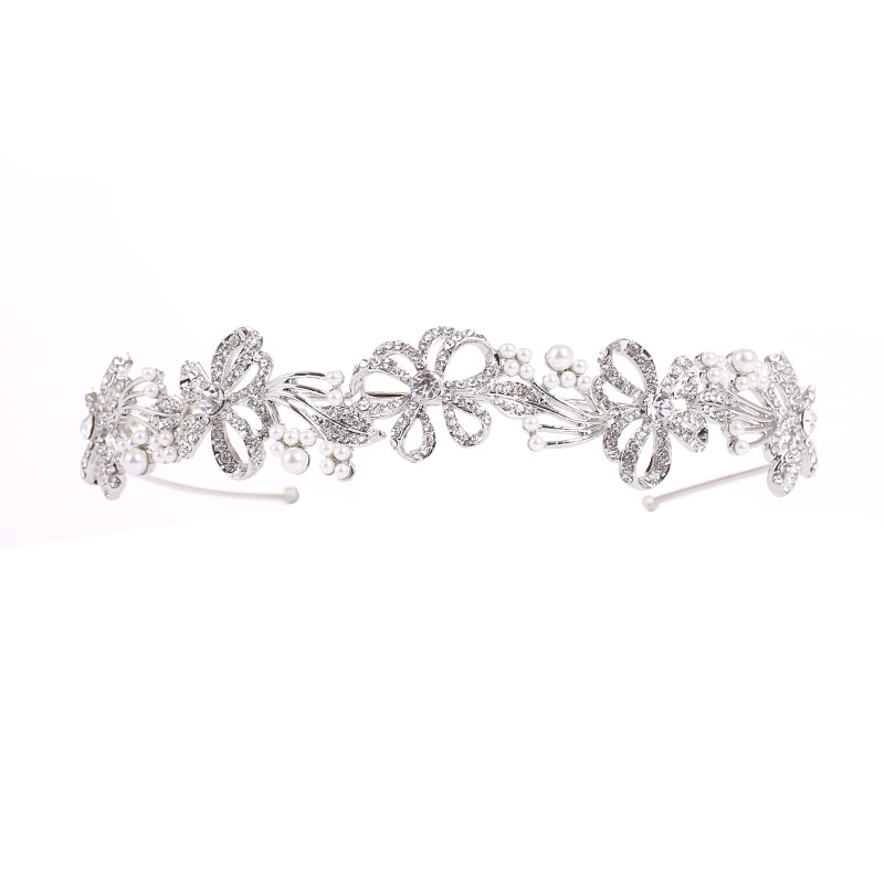 ATHENA COLLECTION - CHIC CRYSTAL TREASURE HEADBAND AHB-2 SILVER