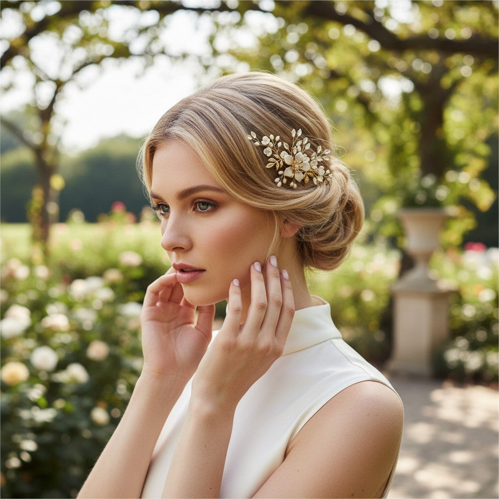 ATHENA COLLECTION -EXQUISITE ROMANCE HAIR COMB - GOLD - HC161