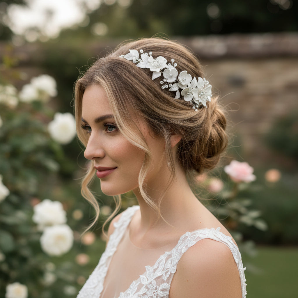 ATHENA COLLECTION - FLORAL EXTRAVAGANCE HEADPIECE -HC184 PINK BLUSH