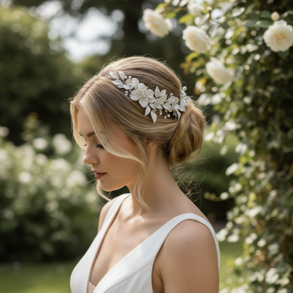 ATHENA COLLECTION - FLORAL EXTRAVAGANCE HEADPIECE -HC184 PINK BLUSH
