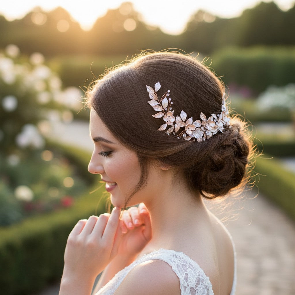 ATHENA COLLECTION - FLORAL EXTRAVAGANCE HEADPIECE -HC184 PINK BLUSH