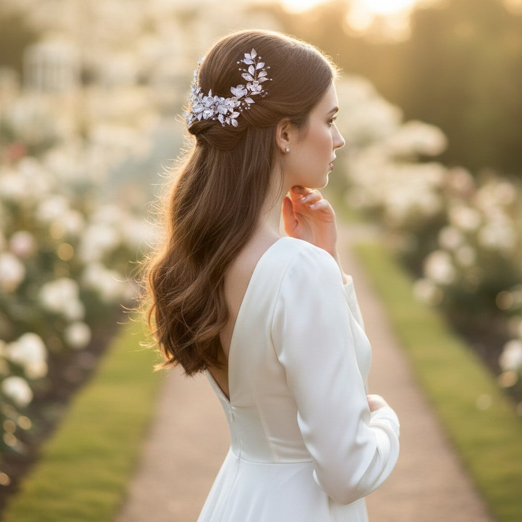 ATHENA COLLECTION - FLORAL EXTRAVAGANCE HEADPIECE -HC184 PINK BLUSH