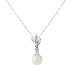 CUBIC ZIRCONIA COLLECTION - VINTAGE CHIC NECKLACE - CZNK83 - SILVER