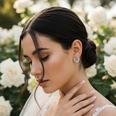 CUBIC ZIRCONIA COLLECTION - GLITZY SPARKLE EARRINGS - CZER469