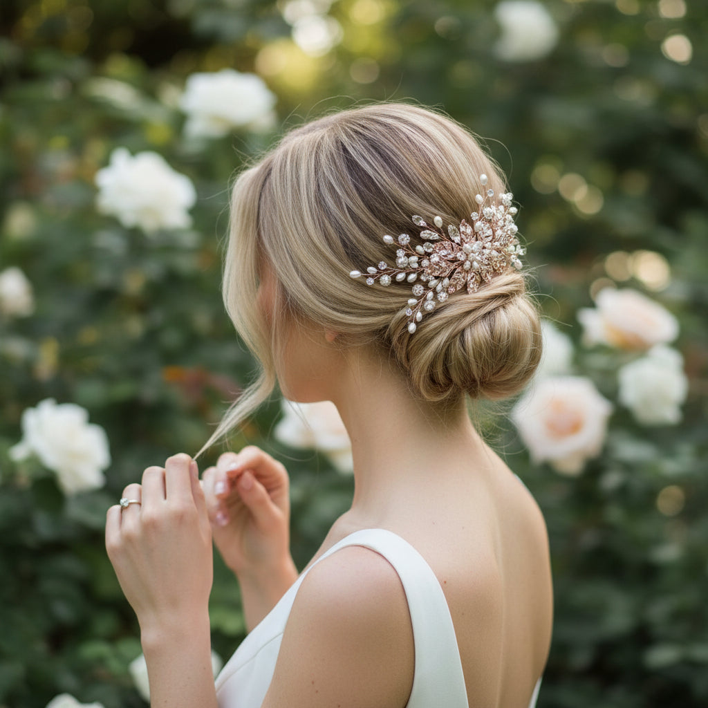 ATHENA COLLECTION - CRYSTAL EXTRAVAGANCE HAIR COMB - HC152 ( GOLD)