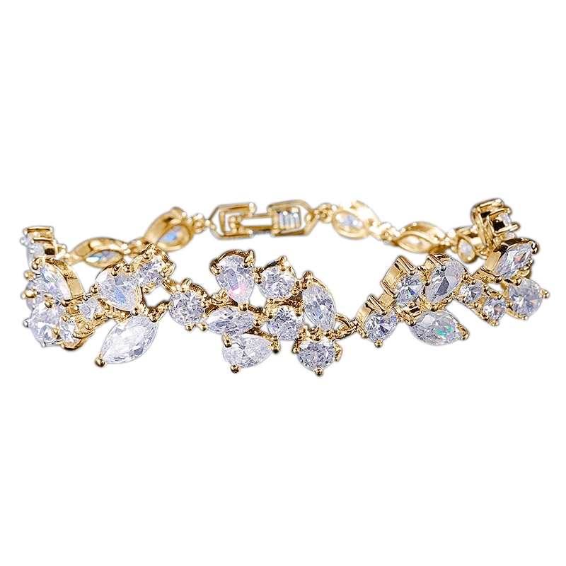 CUBIC ZIRCONIA COLLECTION - GLITZY SPARKLE BRACELET - CZBRA14 GOLD