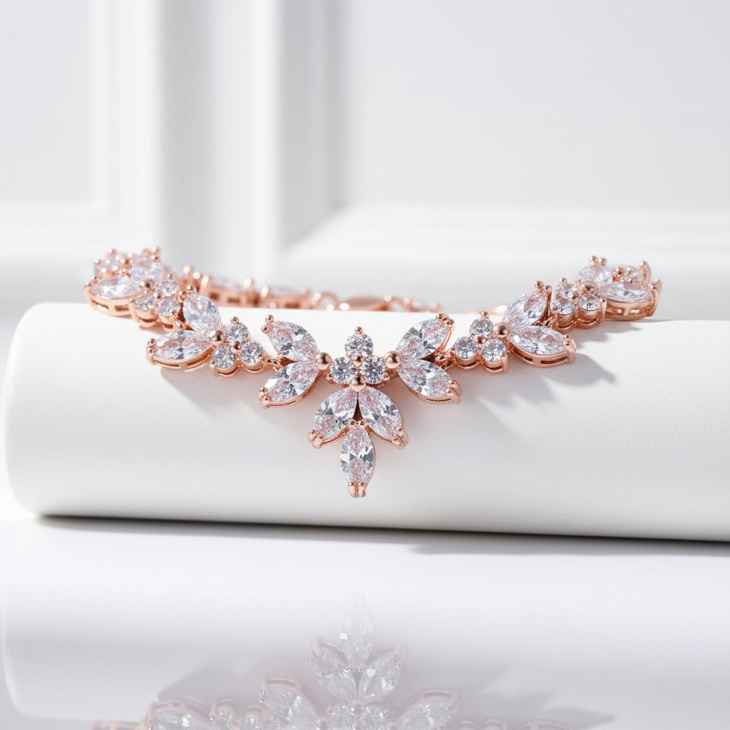 CUBIC ZIRCONOA COLLECTION - VINTAGE SPARKLE BRACELET - (CZBRA33) ROSE GOLD