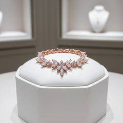 CUBIC ZIRCONOA COLLECTION - VINTAGE SPARKLE BRACELET - (CZBRA33) ROSE GOLD