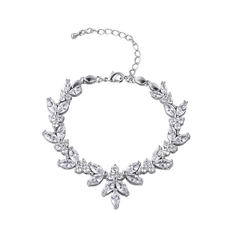 CUBIC ZIRCONIA COLLECTION - VINTAGE SPARKLE BRACELET - (CZBRA33) SILVER