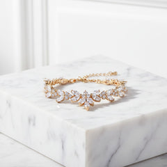CUBIC ZIRCONOA COLLECTION - VINTAGE SPARKLE BRACELET - (CZBRA33) GOLD