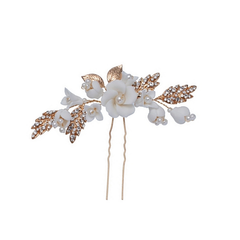 ATHENA COLLECTION - EXQUISITE LUXE FLOWER HAIR PIN - (PIN39) - GOLD
