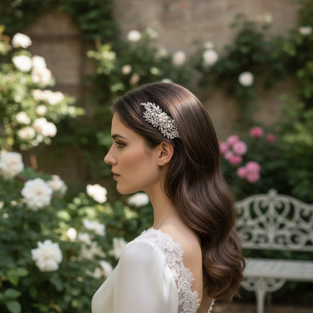 ELITE COLLECTION - Classic Extravagance Pearl Hair comb - Pearls (HCa)