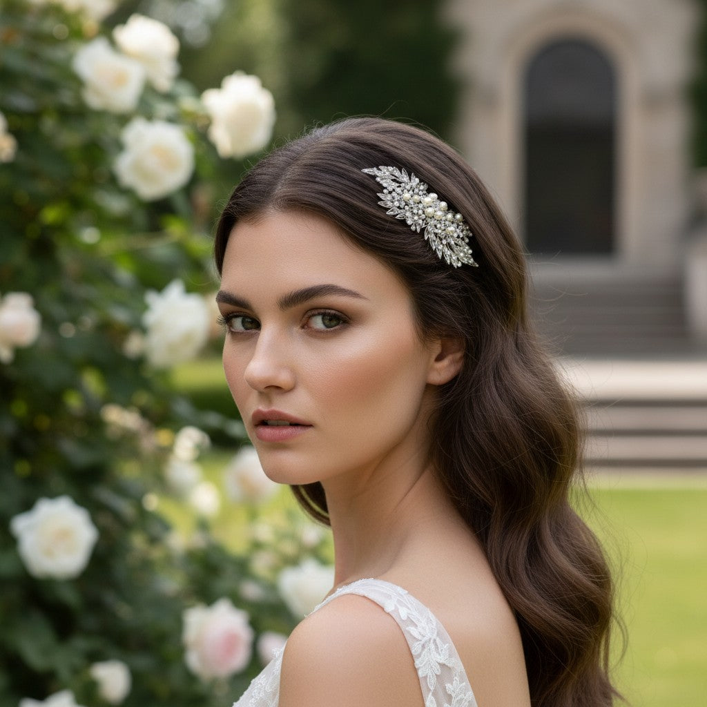 ELITE COLLECTION - Classic Extravagance Pearl Hair comb - Pearls (HCa)