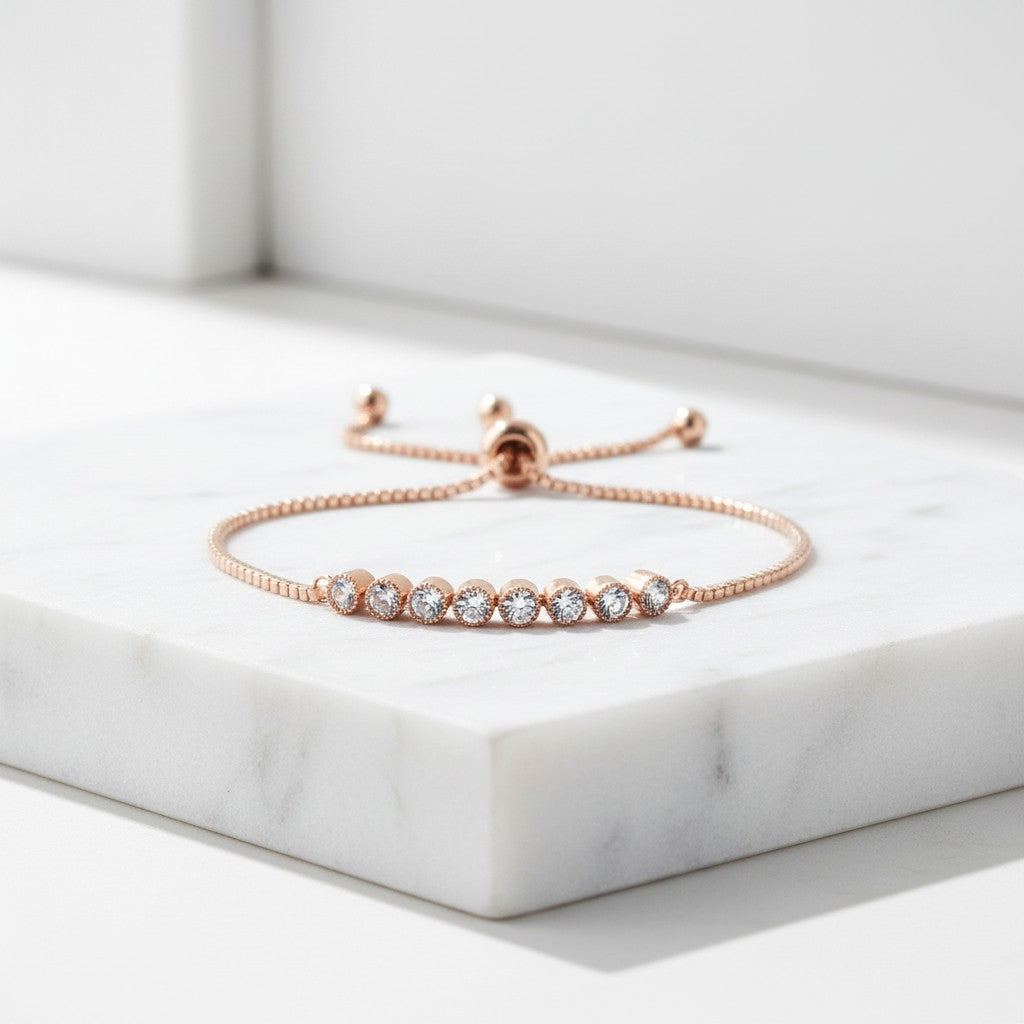 ATHENA COLLECTION - DAINTY GLAM BRACELET - BR43 ROSE GOLD