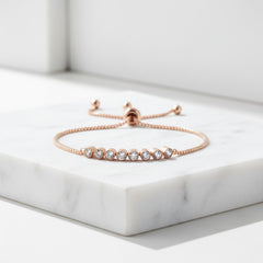 ATHENA COLLECTION - DAINTY GLAM BRACELET - BR43 ROSE GOLD