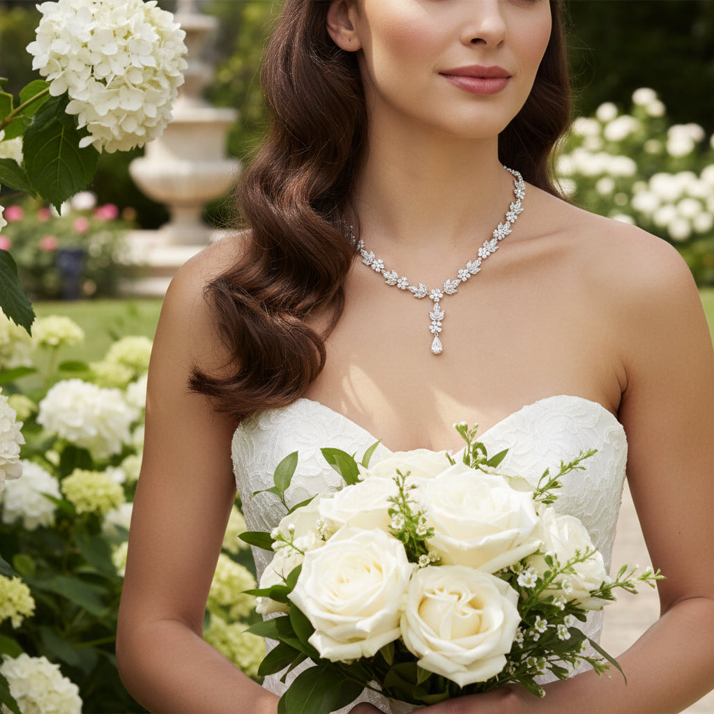 ELITE COLLECTION - Crystal Bridal Necklace Set - Clear (NK309)
