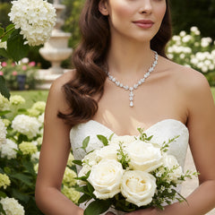 ELITE COLLECTION - Crystal Bridal Necklace Set - Clear (NK309)