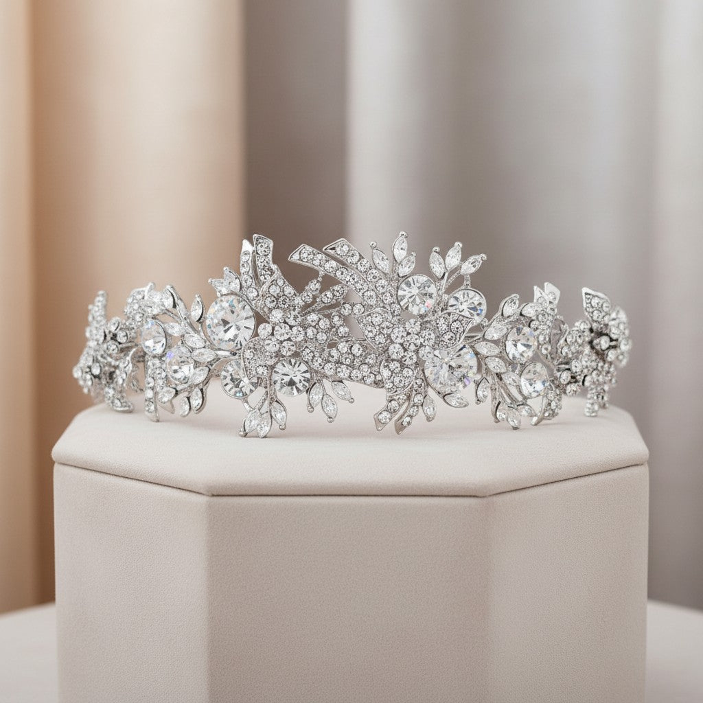 ELITE COLLECTION - Luxe Crystal Shimmer Tiara - Clear (Tiara 9)