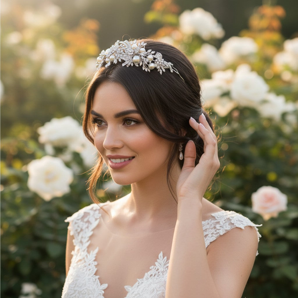 ELITE COLLECTION - Luxe Enchanting Pearl Tiara - Pearl (Tiara 10)