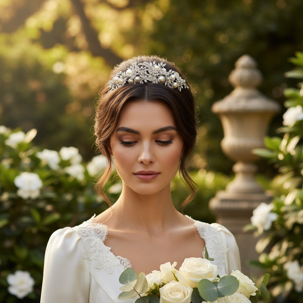 ELITE COLLECTION - Luxe Enchanting Pearl Tiara - Pearl (Tiara 10)