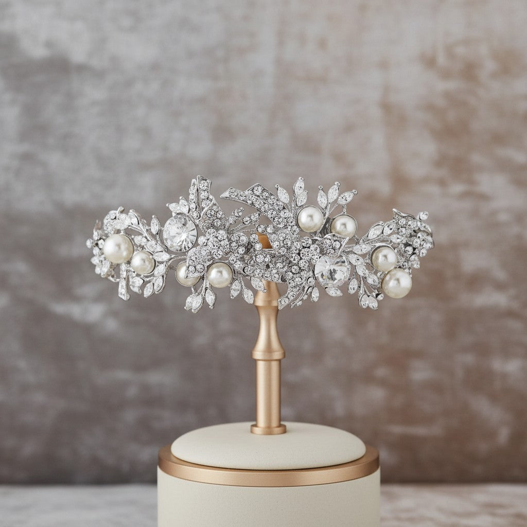 ELITE COLLECTION - Luxe Enchanting Pearl Tiara - Pearl (Tiara 10)