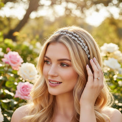 ELITE COLLECTION - Crystal shimmer Headband - Clear (HB245)