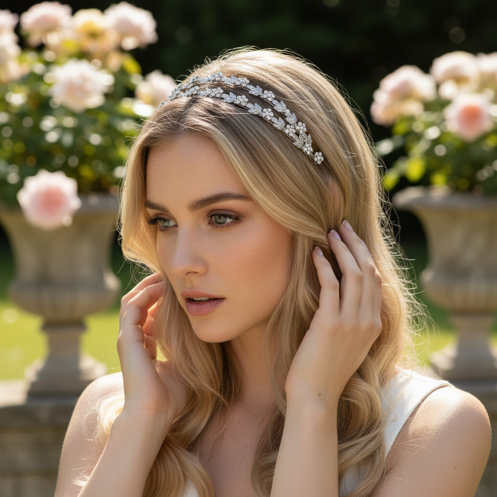 ELITE COLLECTION - Crystal shimmer Headband - Clear (HB245)