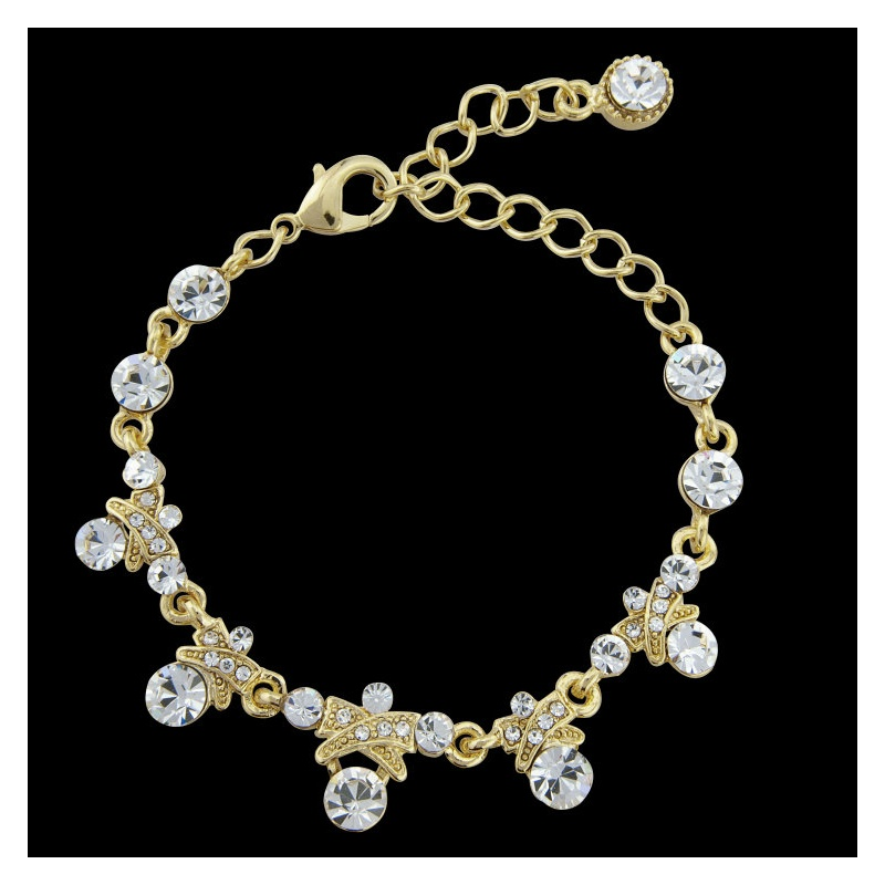 Ornate Crystal Chic Bracelet - Gold  (S-BR13)