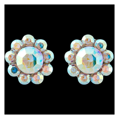 Shimmer Crystal Stud Earrings - AB (S-ER25)REDUCED TO CLEAR
