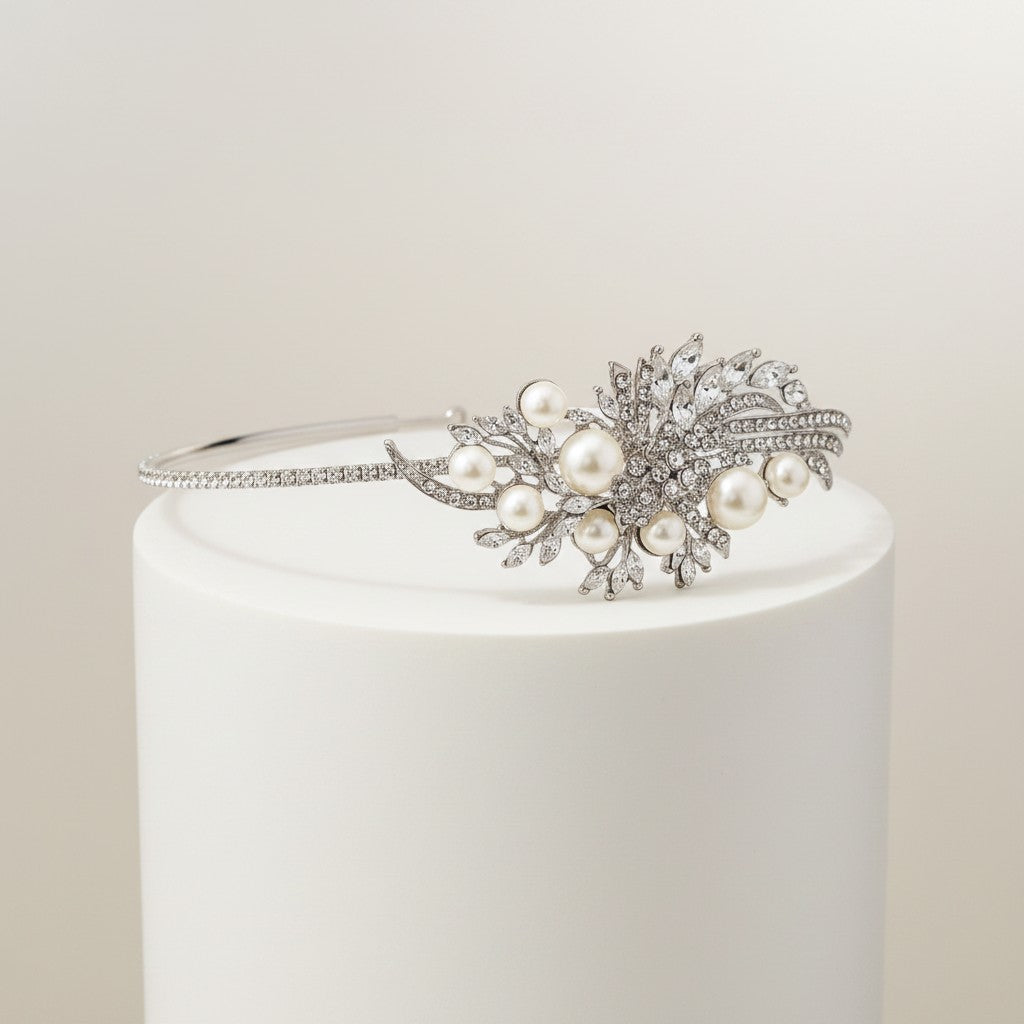 ELITE COLLECTION - Vintage Pearl Headband - Ivory (HB252)