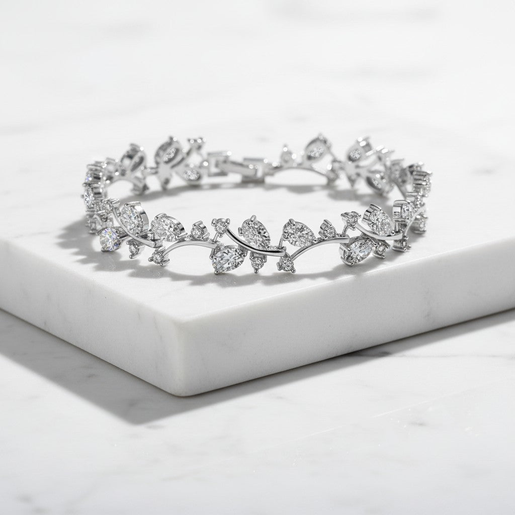CUBIC ZIRCONIA COLLECTION - SIMPLY SPARKLE BRACELET -SILVER CZBRA37