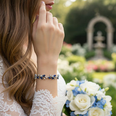 CUBIC ZIRCONIA COLLECTION - SIMPLY SPARKLE BRACELET -SAPPHIRE BLUE CZBRA37