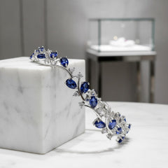 CUBIC ZIRCONIA COLLECTION - SIMPLY SPARKLE BRACELET -SAPPHIRE BLUE CZBRA37