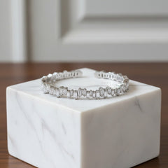 CUBIC ZIRCONIA COLLECTION - CRYSTALLURE BANGLE - CZBRA38 - SILVER