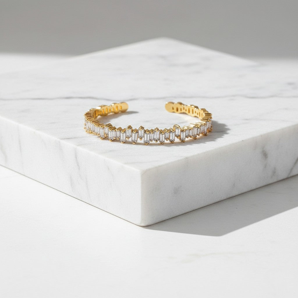 CUBIC ZIRCONIA COLLECTION - CRYSTALLURE BANGLE - CZBRA38 - GOLD
