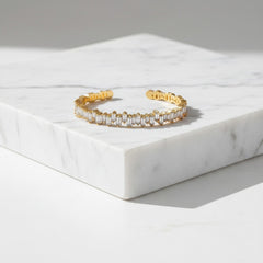 CUBIC ZIRCONIA COLLECTION - CRYSTALLURE BANGLE - CZBRA38 - GOLD