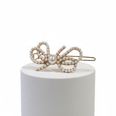 ATHENA COLLECTION - PEARL TREASURE BOW CLIP - GOLD (CLIP 751)