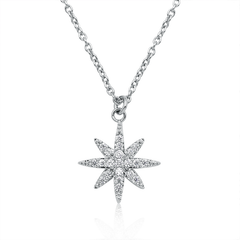 ATHENA COLLECTION - CRYSTAL STAR NECKLACE - CZNK85 SILVER